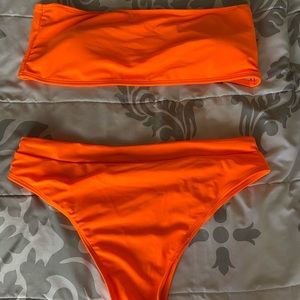 Neon orange two piece